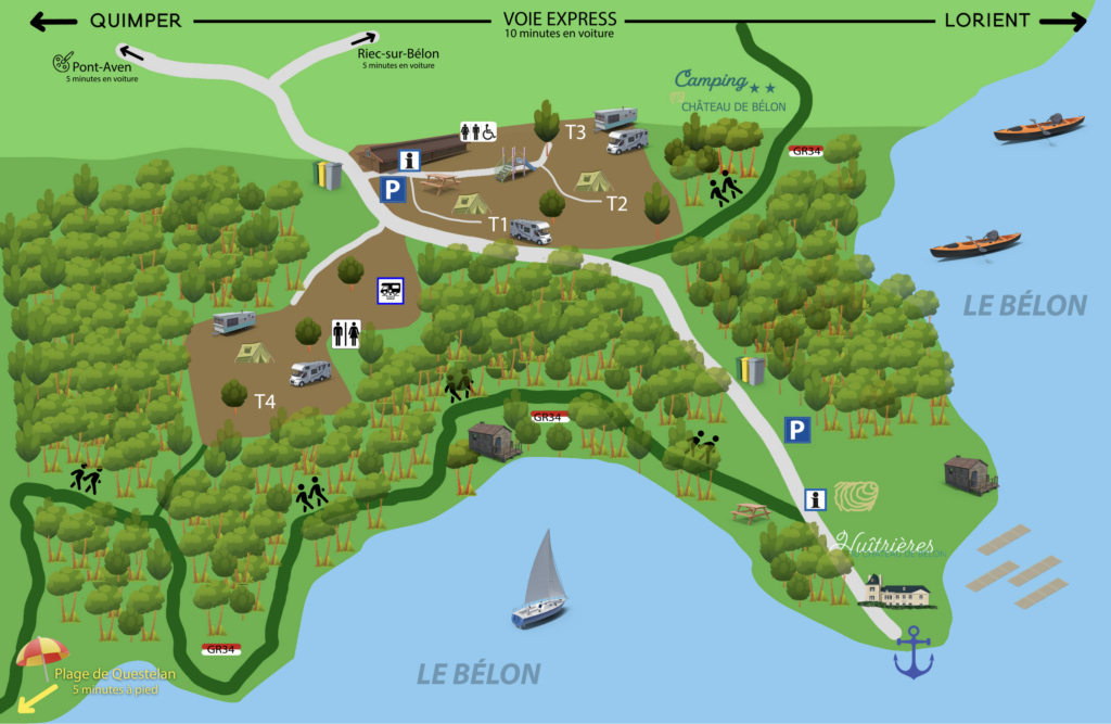 Plan du domaine du Château de Bélon